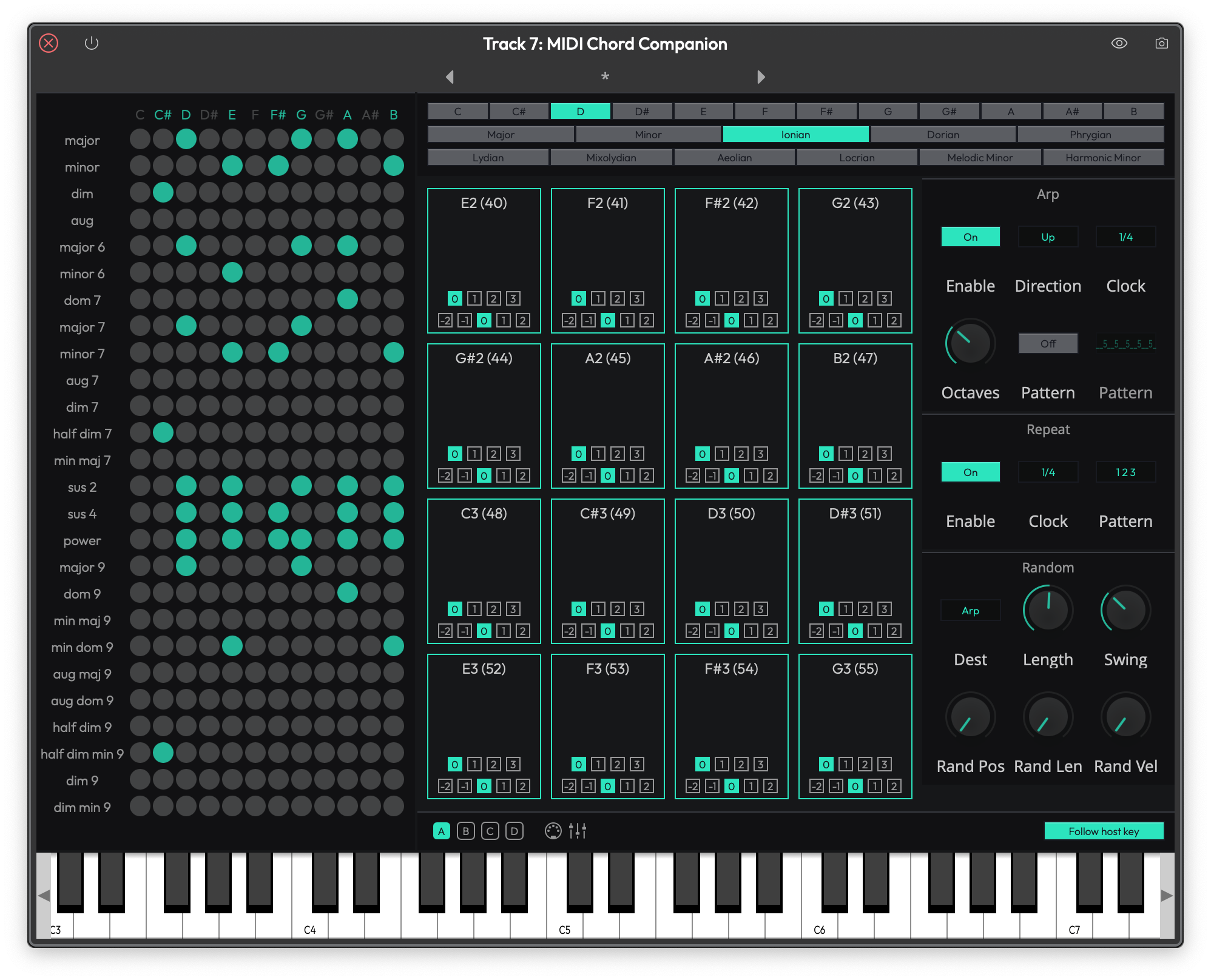 MIDI Chord Companion