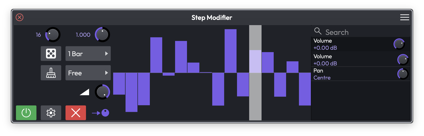 ステップ値の並びを描いた Step モディファイア