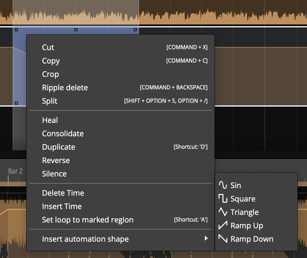 Automation insert shape
