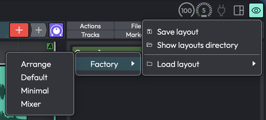 Layout メニュー