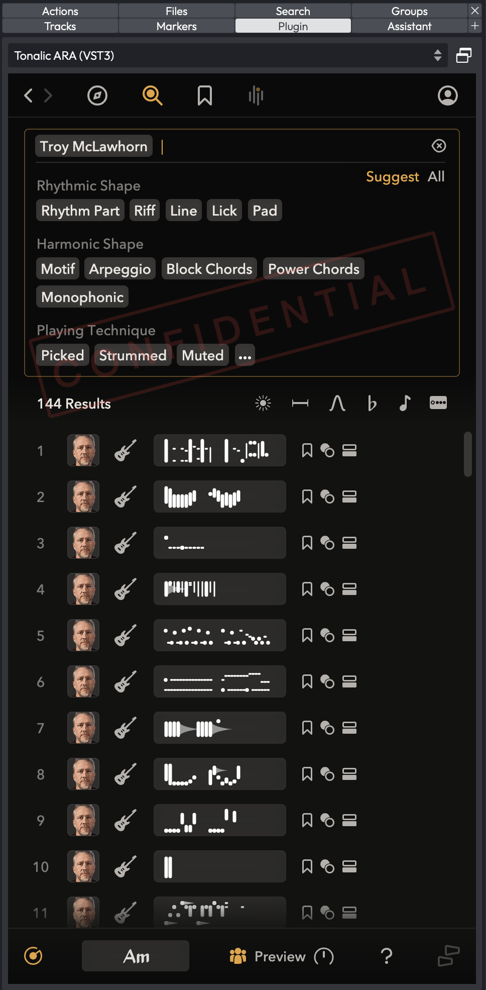 The Plugin panel